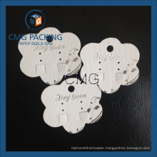 Flower Shape Plastic Earring Card with Textured Paper Covered (CMG-103)